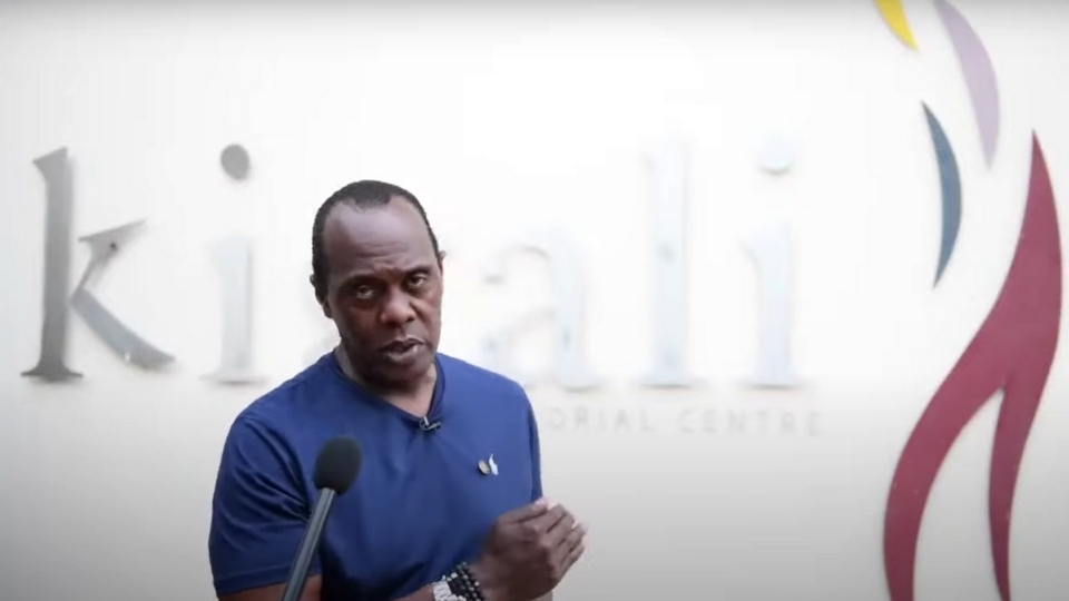 Jeff Koinange at the Kigali Genocide Memorial