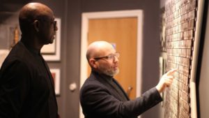 Rwandan High Commissioner Johnston Busingye with Aegis Trust founder and CEO Dr James Smith at the UK National Holocaust Centre - the birthplace of Aegis