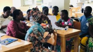 Parents in Huye, southern Rwanda, take part in a peacebuilding workshop organised by the Aegis Trust, May 2023