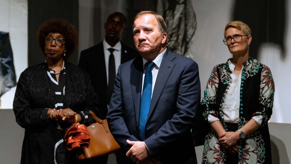 Sweden's former PM Stefan Löfven visits the Kigali Genocide Memorial, 4 Sept 2023