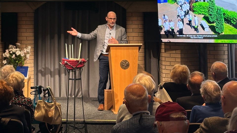 Dr James Smith - co-founder of the UK National Holocaust Museum and Aegis Trust - speaks at the Museum's 30th anniversary celebration event on Sunday 28 September 2025